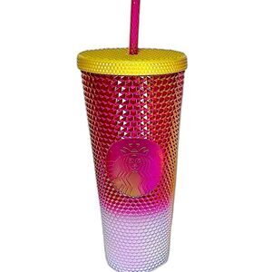 NWT Starbucks Iridescent Ruby White Gold Gradient Studded Bling Tumbler 2024